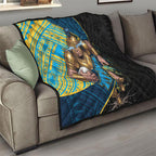 Gold Coast Titans Rugby Quilt Tribal Polynesian Power Art - Lightning Mascot
