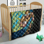 Gold Coast Titans Rugby Quilt Tribal Polynesian Power Art - Lightning Mascot