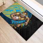 Gold Coast Titans Rugby Rubber Doormat Tribal Polynesian Power Art - Lightning Mascot