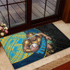 Gold Coast Titans Rugby Rubber Doormat Tribal Polynesian Power Art - Lightning Mascot