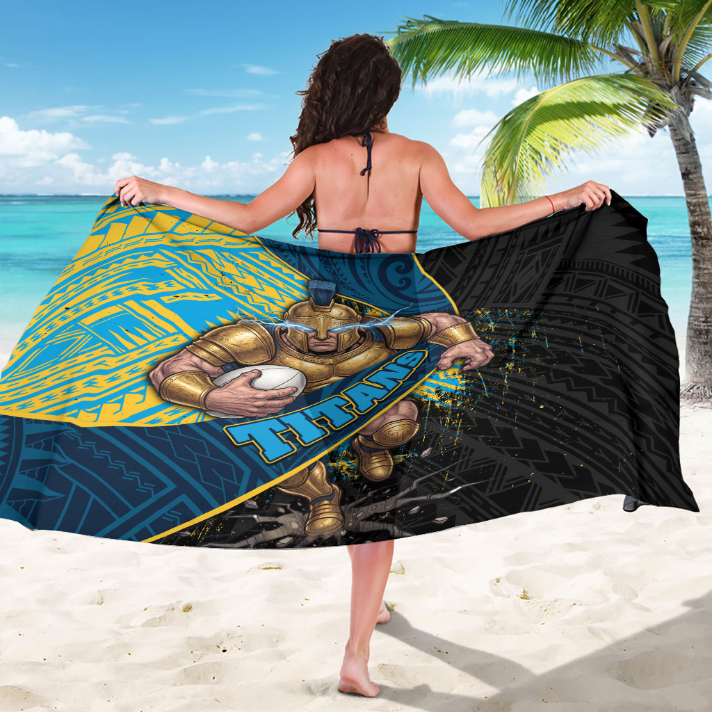 Gold Coast Titans Rugby Sarong Tribal Polynesian Power Art - Lightning Mascot