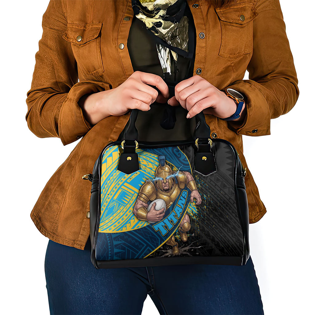 Gold Coast Titans Rugby Shoulder Handbag Tribal Polynesian Power Art - Lightning Mascot