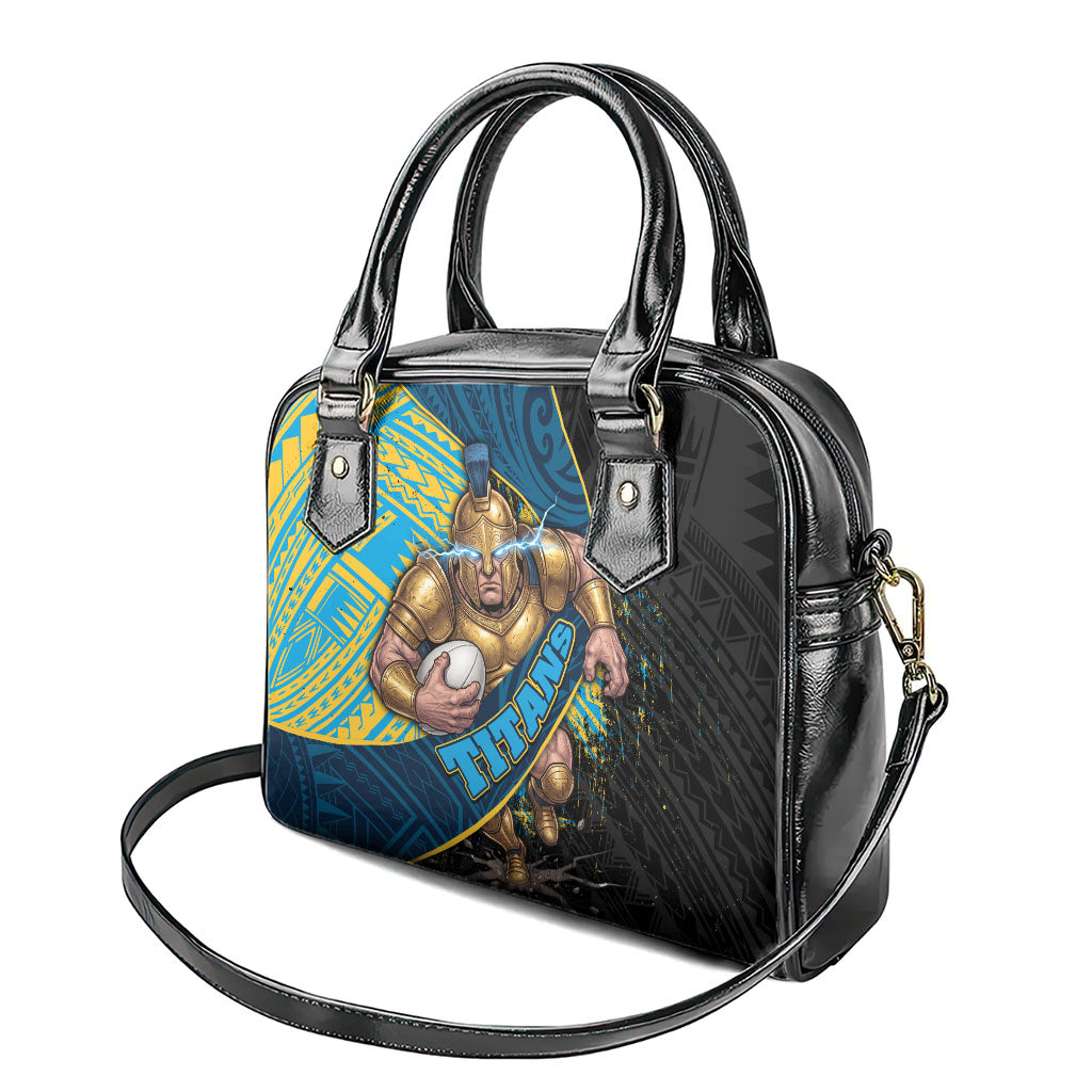 Gold Coast Titans Rugby Shoulder Handbag Tribal Polynesian Power Art - Lightning Mascot