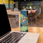 Gold Coast Titans Rugby Skinny Tumbler Tribal Polynesian Power Art - Lightning Mascot