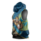 Gold Coast Titans Rugby Sleeveless Hoodie Tribal Polynesian Power Art - Lightning Mascot