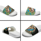 Gold Coast Titans Rugby Slide Sandals Tribal Polynesian Power Art - Lightning Mascot