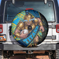 Gold Coast Titans Rugby Spare Tire Cover Tribal Polynesian Power Art - Lightning Mascot