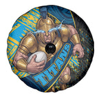 Gold Coast Titans Rugby Spare Tire Cover Tribal Polynesian Power Art - Lightning Mascot