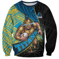 Gold Coast Titans Rugby Sweatshirt Tribal Polynesian Power Art - Lightning Mascot