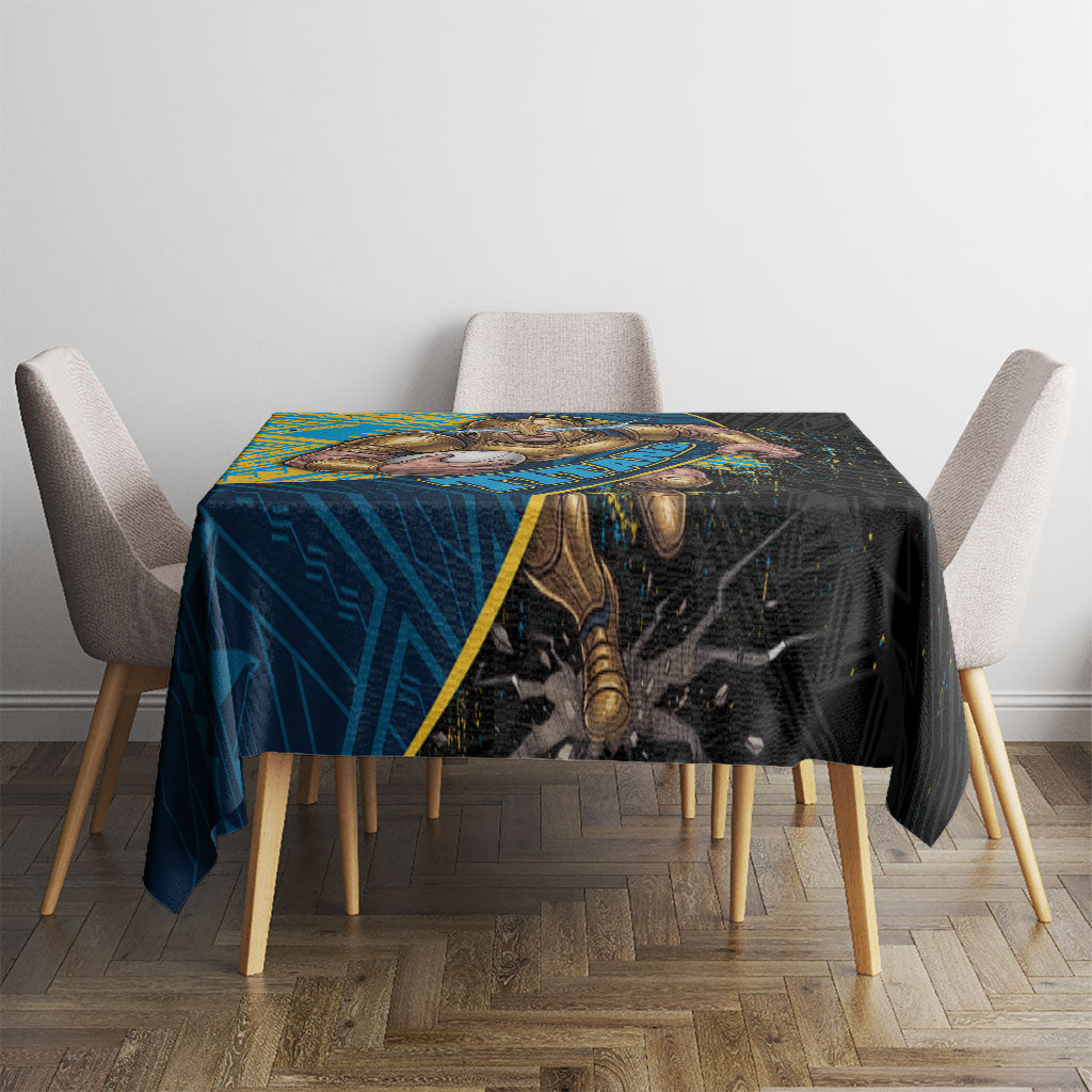 Gold Coast Titans Rugby Tablecloth Tribal Polynesian Power Art - Lightning Mascot