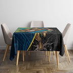 Gold Coast Titans Rugby Tablecloth Tribal Polynesian Power Art - Lightning Mascot