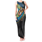 Gold Coast Titans Rugby Tank Maxi Dress Tribal Polynesian Power Art - Lightning Mascot