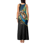 Gold Coast Titans Rugby Tank Maxi Dress Tribal Polynesian Power Art - Lightning Mascot