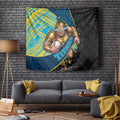 Gold Coast Titans Rugby Tapestry Tribal Polynesian Power Art - Lightning Mascot