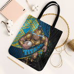 Gold Coast Titans Rugby Tote Bag Tribal Polynesian Power Art - Lightning Mascot