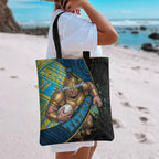 Gold Coast Titans Rugby Tote Bag Tribal Polynesian Power Art - Lightning Mascot