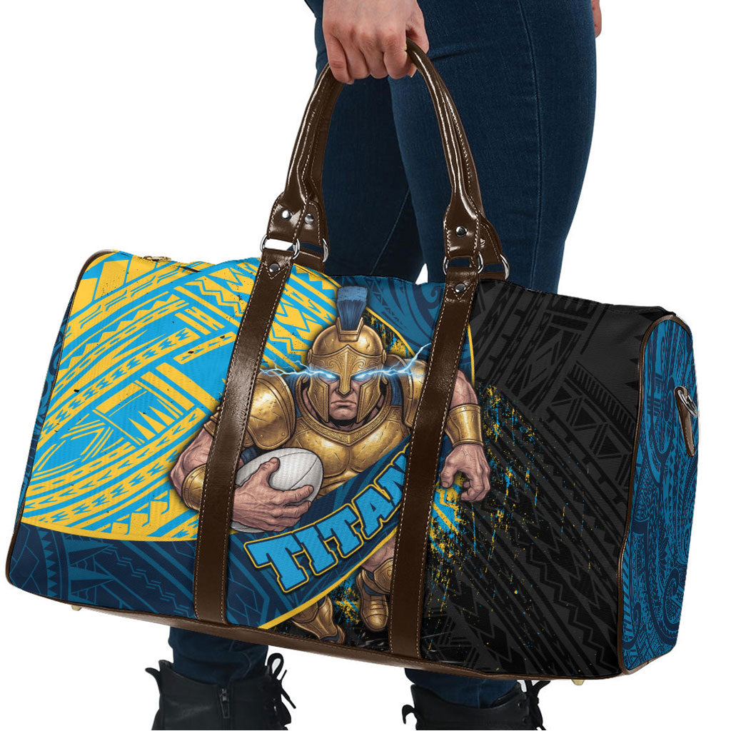 Gold Coast Titans Rugby Travel Bag Tribal Polynesian Power Art - Lightning Mascot