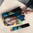 Gold Coast Titans Rugby Umbrella Tribal Polynesian Power Art - Lightning Mascot