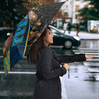 Gold Coast Titans Rugby Umbrella Tribal Polynesian Power Art - Lightning Mascot