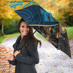 Gold Coast Titans Rugby Umbrella Tribal Polynesian Power Art - Lightning Mascot