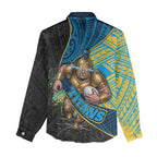 Gold Coast Titans Rugby Women Casual Shirt Tribal Polynesian Power Art - Lightning Mascot