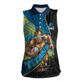 Gold Coast Titans Rugby Women Sleeveless Polo Shirt Tribal Polynesian Power Art - Lightning Mascot