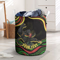 Personalized Penrith Panthers Rugby Mascot Laundry Basket Aboriginal Dot Art - Dreamtime Rugby Mascot