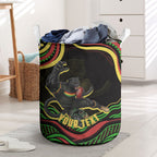Personalized Penrith Panthers Rugby Mascot Laundry Basket Aboriginal Dot Art - Dreamtime Rugby Mascot
