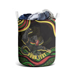 Personalized Penrith Panthers Rugby Mascot Laundry Basket Aboriginal Dot Art - Dreamtime Rugby Mascot
