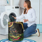 Personalized Penrith Panthers Rugby Mascot Laundry Basket Aboriginal Dot Art - Dreamtime Rugby Mascot