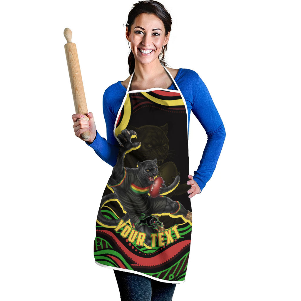 Personalized Penrith Panthers Rugby Mascot Apron Aboriginal Dot Art - Dreamtime Rugby Mascot