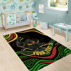 Personalized Penrith Panthers Rugby Mascot Area Rug Aboriginal Dot Art - Dreamtime Rugby Mascot