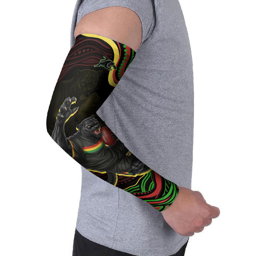 Personalized Penrith Panthers Rugby Mascot Arm Sleeves Aboriginal Dot Art - Dreamtime Rugby Mascot