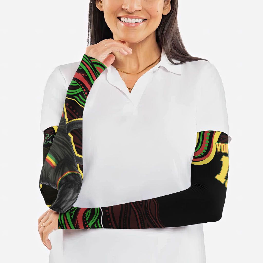 Personalized Penrith Panthers Rugby Mascot Arm Sleeves Aboriginal Dot Art - Dreamtime Rugby Mascot