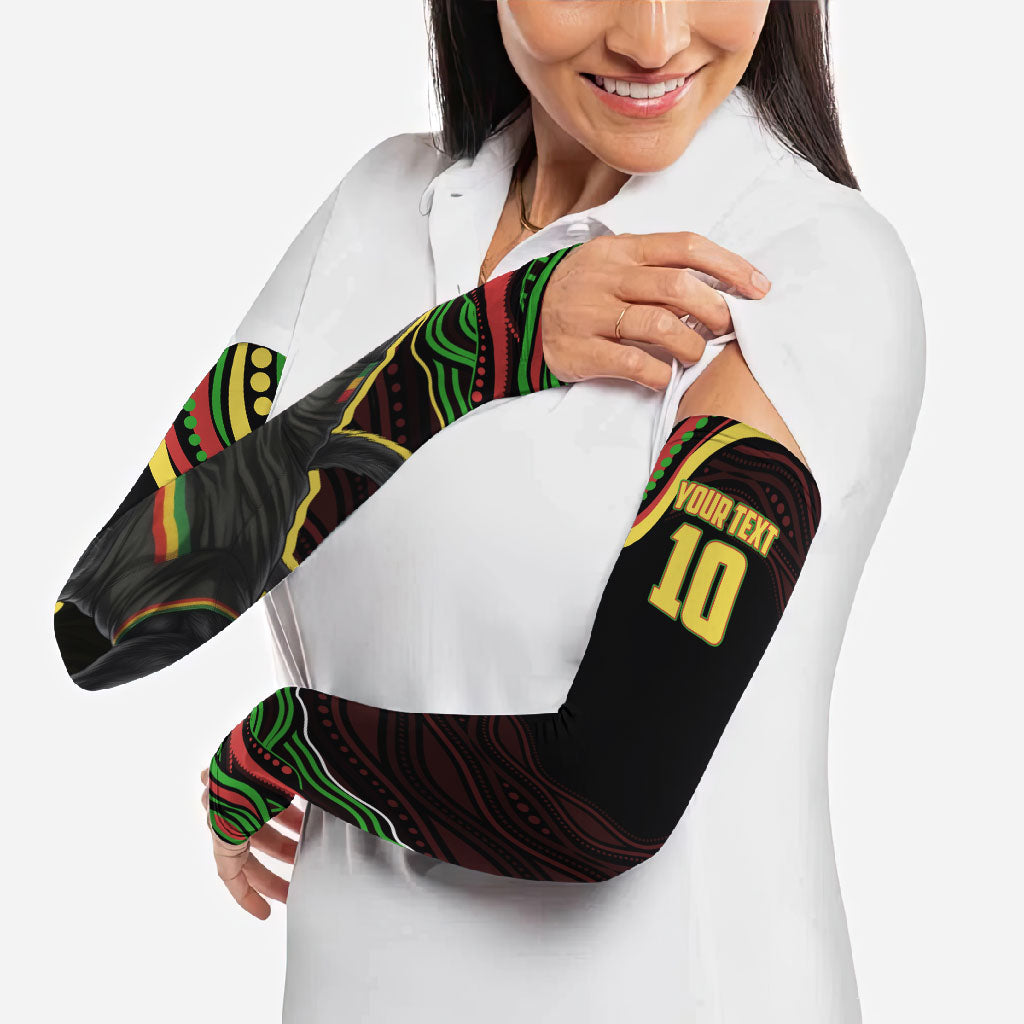Personalized Penrith Panthers Rugby Mascot Arm Sleeves Aboriginal Dot Art - Dreamtime Rugby Mascot