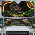 Personalized Penrith Panthers Rugby Mascot Auto Sun Shade Aboriginal Dot Art - Dreamtime Rugby Mascot