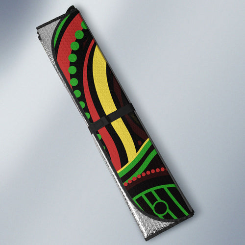 Personalized Penrith Panthers Rugby Mascot Auto Sun Shade Aboriginal Dot Art - Dreamtime Rugby Mascot