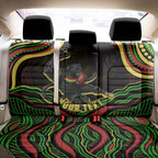 Personalized Penrith Panthers Rugby Mascot Back Car Seat Cover Aboriginal Dot Art - Dreamtime Rugby Mascot