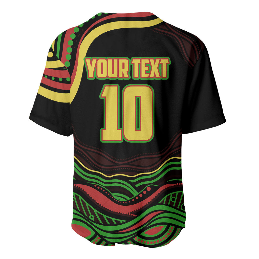 Personalized Penrith Panthers Rugby Mascot Baseball Jersey Aboriginal Dot Art - Dreamtime Rugby Mascot