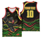 Personalized Penrith Panthers Rugby Mascot Basketball Jersey Aboriginal Dot Art - Dreamtime Rugby Mascot