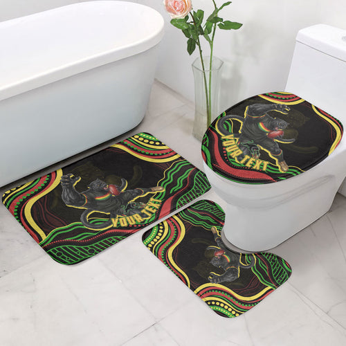 Personalized Penrith Panthers Rugby Mascot Bathroom Set Aboriginal Dot Art - Dreamtime Rugby Mascot