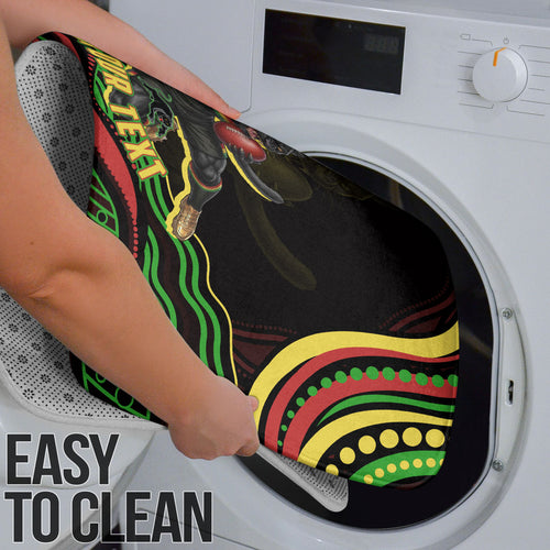 Personalized Penrith Panthers Rugby Mascot Bathroom Set Aboriginal Dot Art - Dreamtime Rugby Mascot