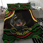 Personalized Penrith Panthers Rugby Mascot Bedding Set Aboriginal Dot Art - Dreamtime Rugby Mascot
