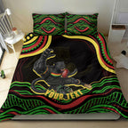 Personalized Penrith Panthers Rugby Mascot Bedding Set Aboriginal Dot Art - Dreamtime Rugby Mascot