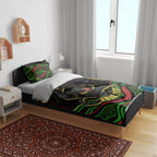 Personalized Penrith Panthers Rugby Mascot Bedding Set Aboriginal Dot Art - Dreamtime Rugby Mascot
