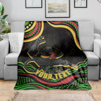 Personalized Penrith Panthers Rugby Mascot Blanket Aboriginal Dot Art - Dreamtime Rugby Mascot
