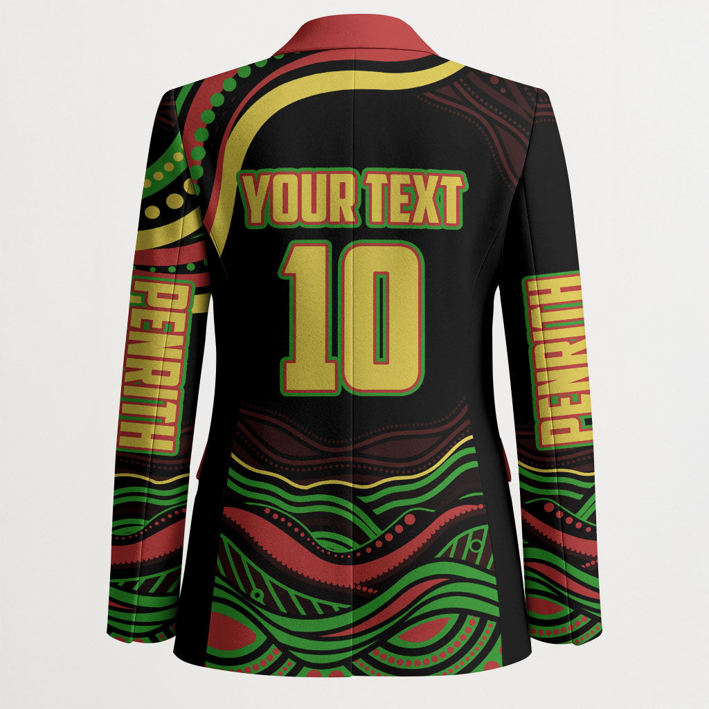 Personalized Penrith Panthers Rugby Mascot Blazer Aboriginal Dot Art - Dreamtime Rugby Mascot
