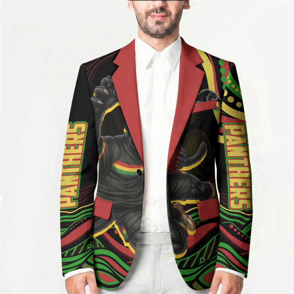 Personalized Penrith Panthers Rugby Mascot Blazer Aboriginal Dot Art - Dreamtime Rugby Mascot
