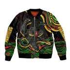 Personalized Penrith Panthers Rugby Mascot Bomber Jacket Aboriginal Dot Art - Dreamtime Rugby Mascot