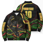 Personalized Penrith Panthers Rugby Mascot Bomber Puffer Jacket Aboriginal Dot Art - Dreamtime Rugby Mascot
